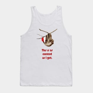 Excited Christmas Sloth Tank Top
